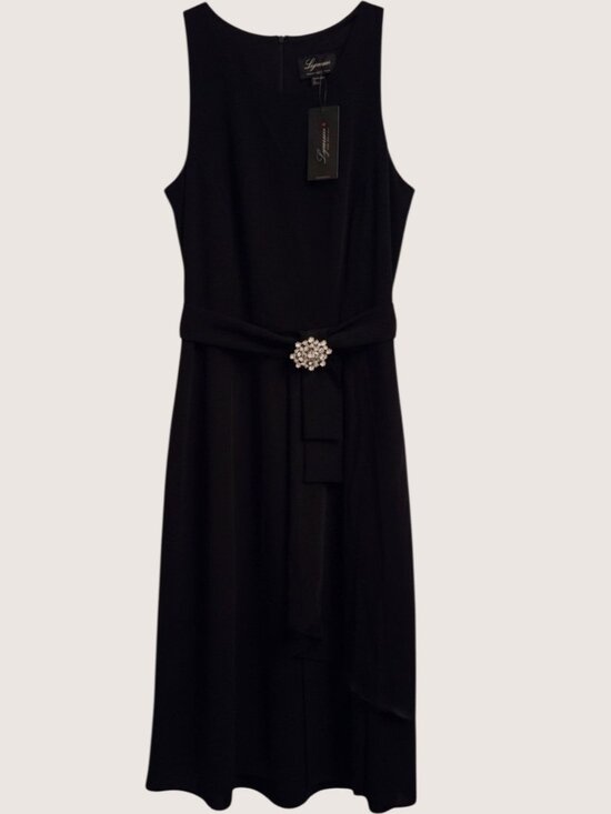 Frank Lyman Dresses & Skirts - Lyman By Frank Lyman Black Sleeveless High-Low Evening Dress With Rhinestone